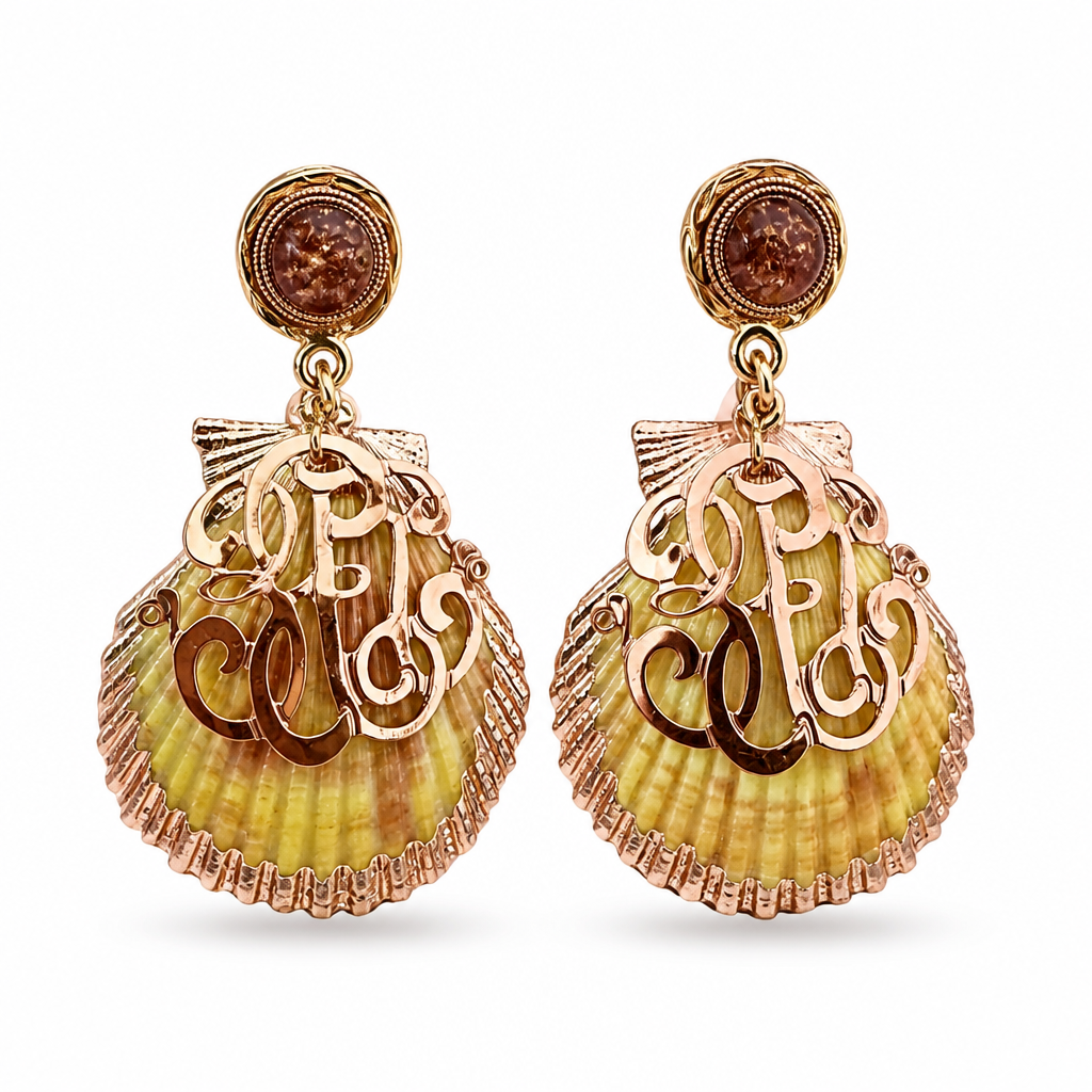 GAS BIJOUX - BOUCLES D'OREILLES SHELL WILD DORÉES - MODELE RARE