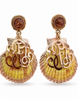 GAS BIJOUX - BOUCLES D'OREILLES SHELL WILD DORÉES - MODELE RARE