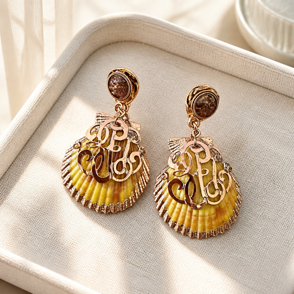 GAS BIJOUX - BOUCLES D'OREILLES SHELL WILD DORÉES - MODELE RARE