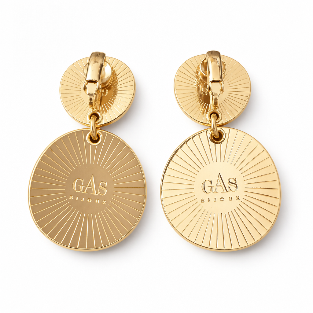 GAS BIJOUX - BOUCLES D'OREILLES DIVA DOUBLE DORÉES - CLIPS