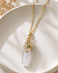 GAS BIJOUX - SAUTOIR CRISTAL NAJA DORÉ - QUARTZ BLANC