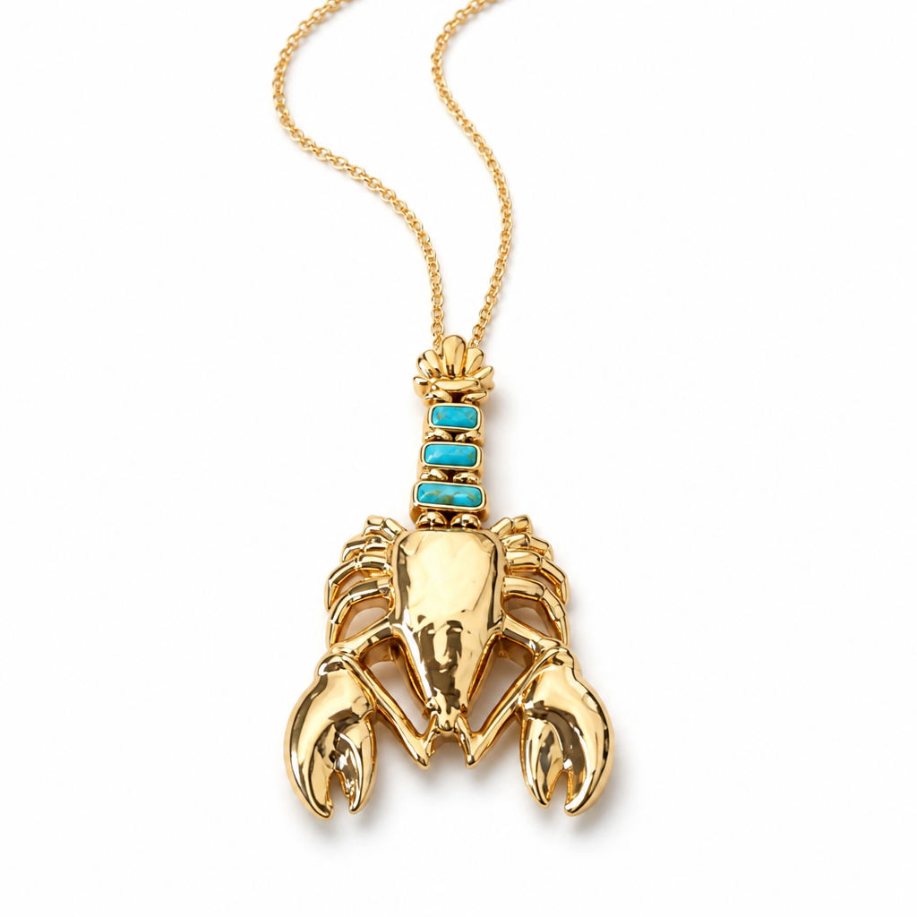 GAS BIJOUX - SAUTOIR HOMAREA DORÉ - TURQUOISE VERITABLES