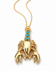 GAS BIJOUX - SAUTOIR HOMAREA DORÉ - TURQUOISE VERITABLES
