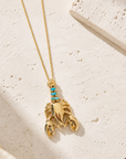 GAS BIJOUX - SAUTOIR HOMAREA DORÉ - TURQUOISE VERITABLES