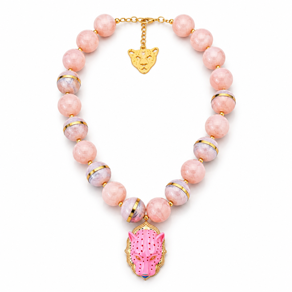EXVOTOBYNAGAP - COLLIER PANTHERE ROSE