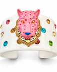EXVOTOBYNAGAP - MANCHETTE ACETATE IVOIRE PANTHERE ROSE