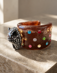 EXVOTOBYNAGAP - MANCHETTE IVOIRE MARRON PANTHERE NOIRE