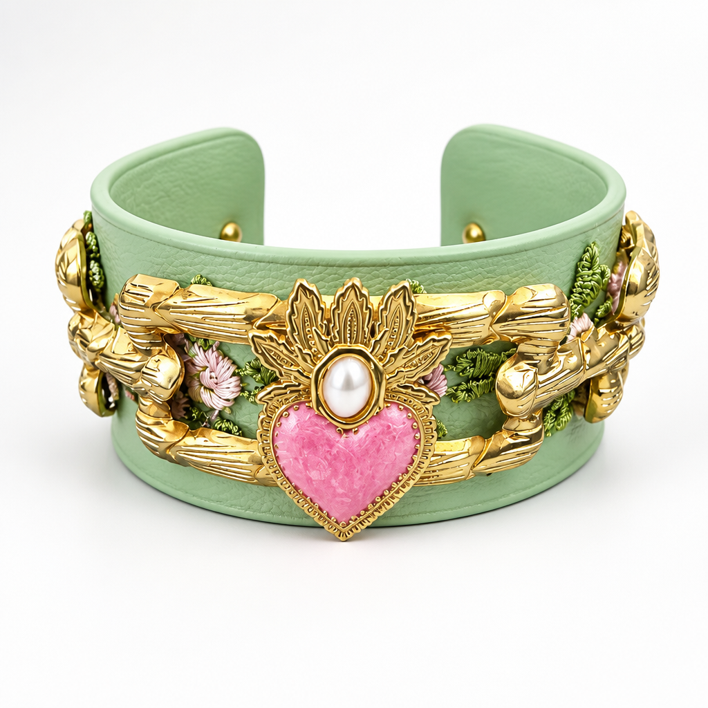 EXVOTOBYNATGAP - MANCHETTE CUIR VERT