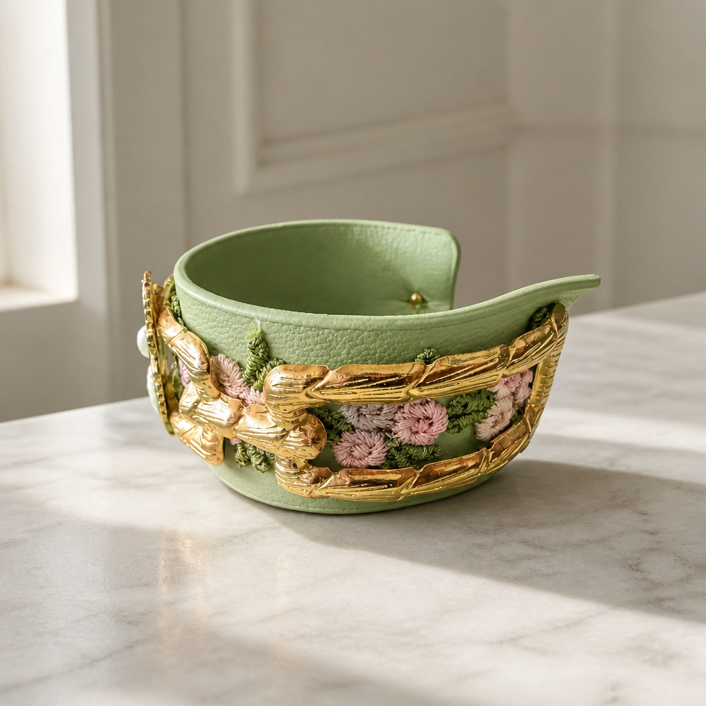 EXVOTOBYNATGAP - MANCHETTE CUIR VERT
