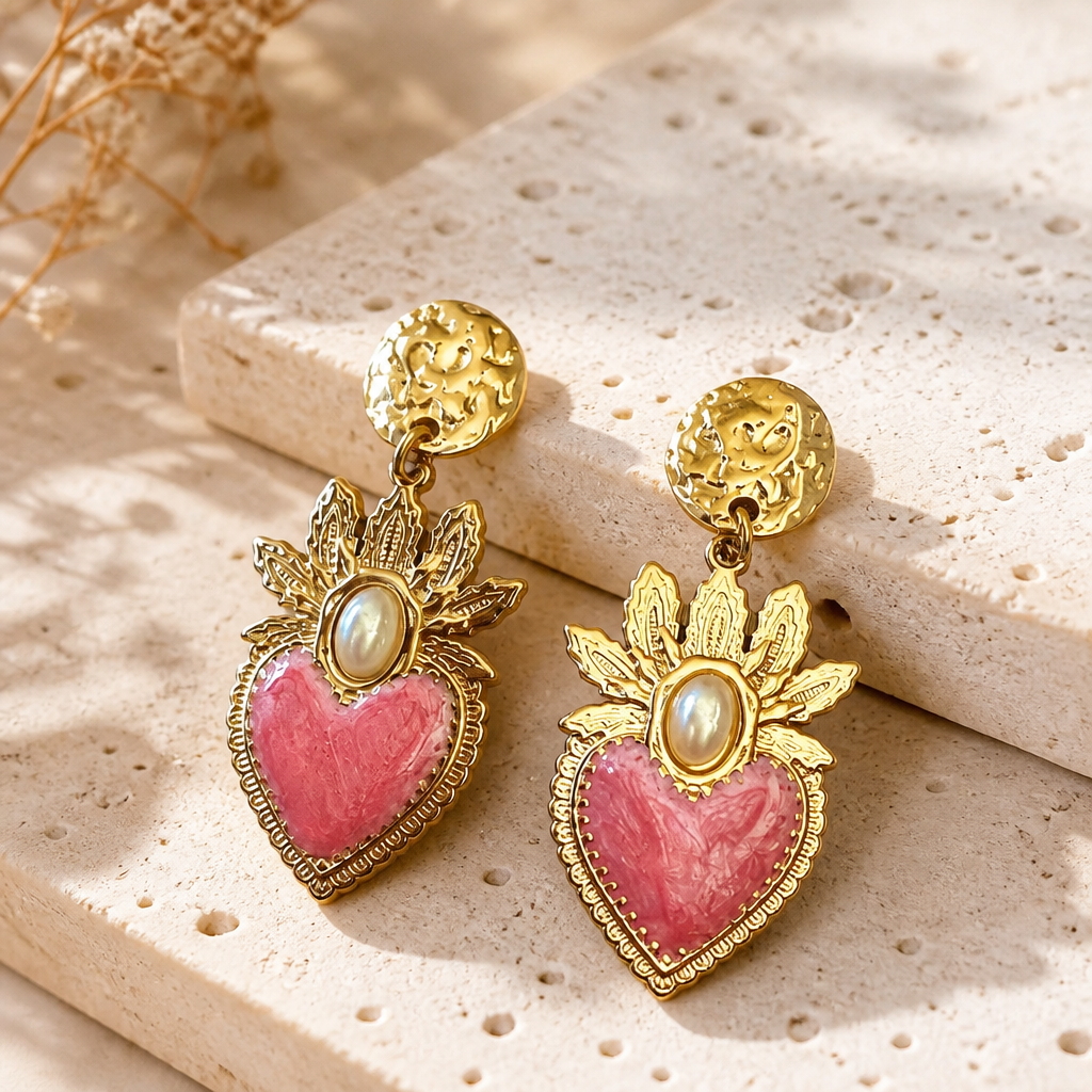 EXVOTOBYNATBYGAP - BOUCLES D'OREILLES DORÉES - EX VOTO - 4 couleurs