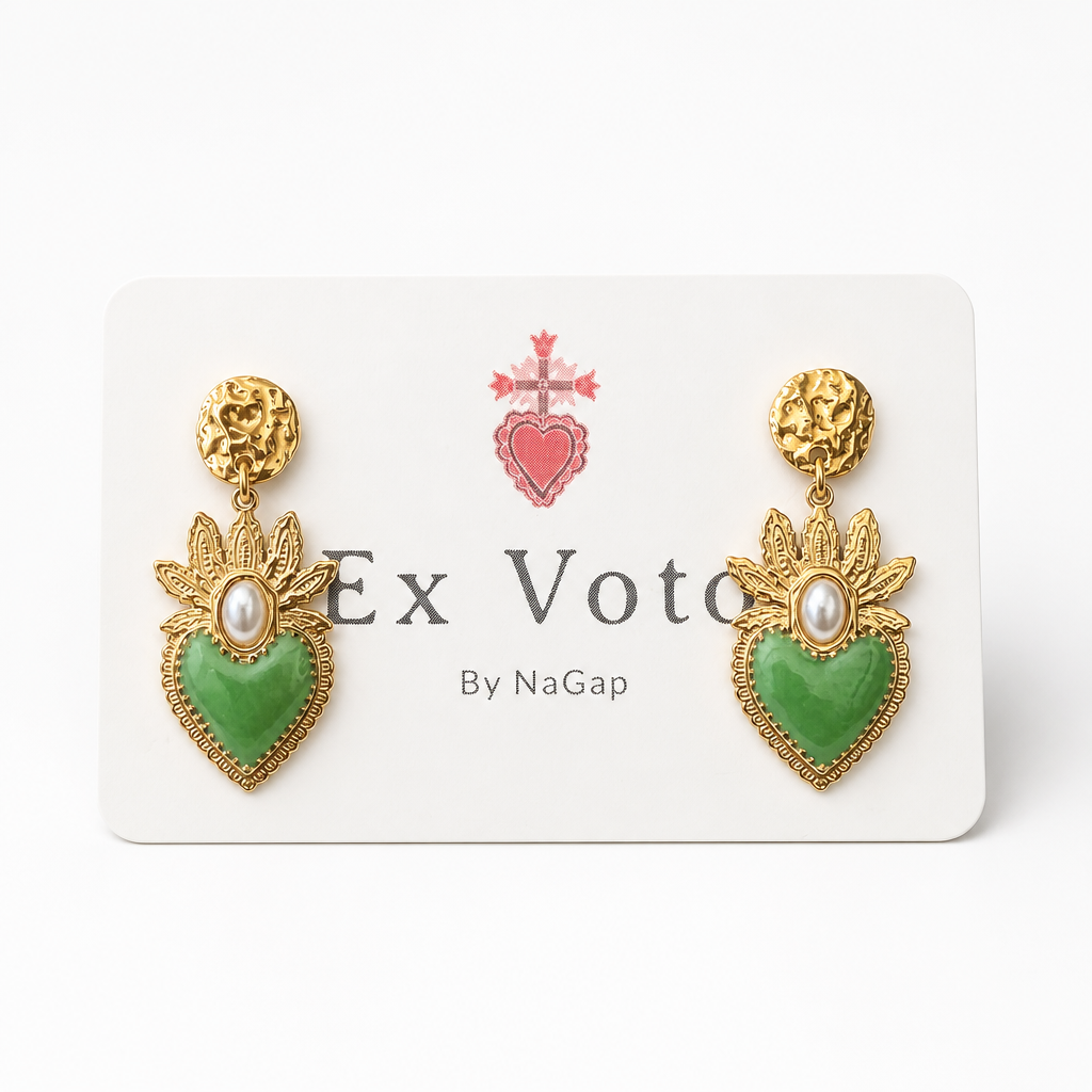 EXVOTOBYNATBYGAP - BOUCLES D'OREILLES DORÉES - EX VOTO - 4 couleurs