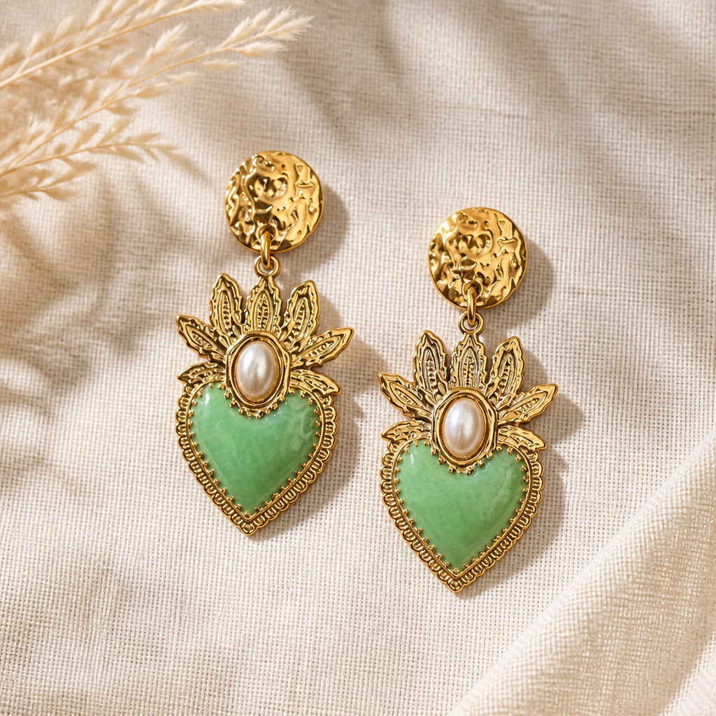 EXVOTOBYNATBYGAP - BOUCLES D'OREILLES DORÉES - EX VOTO - 4 couleurs