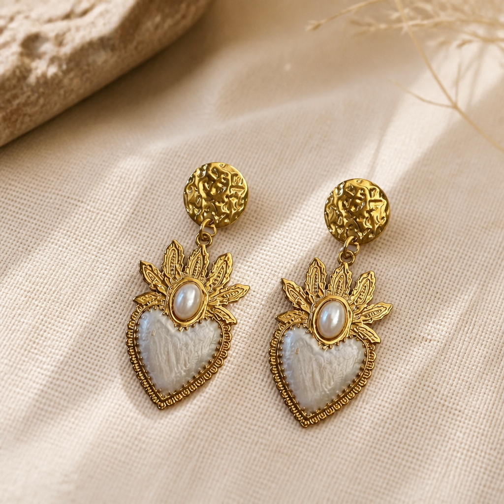 EXVOTOBYNATBYGAP - BOUCLES D'OREILLES DORÉES - EX VOTO - 4 couleurs