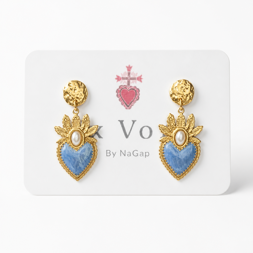 EXVOTOBYNATBYGAP - BOUCLES D'OREILLES DORÉES - EX VOTO - 4 couleurs
