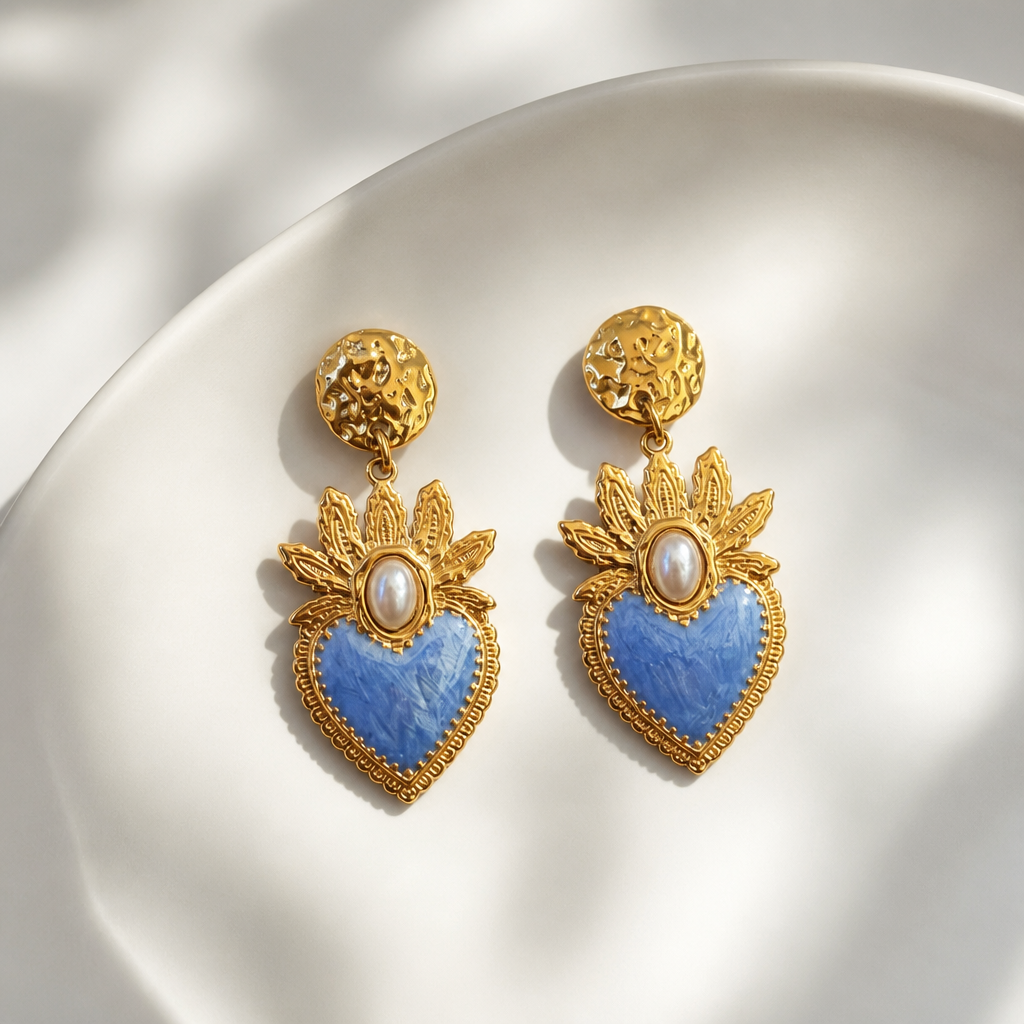EXVOTOBYNATBYGAP - BOUCLES D'OREILLES DORÉES - EX VOTO - 4 couleurs