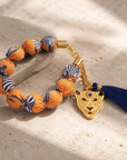EXVOTOBYNATGAP - BRACELETS BOULES TISSUS AVEC TETE DE TIGRE - 3 COULEURS