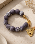 EXVOTOBYNATGAP - BRACELETS BOULES TISSUS AVEC TETE DE TIGRE - 3 COULEURS