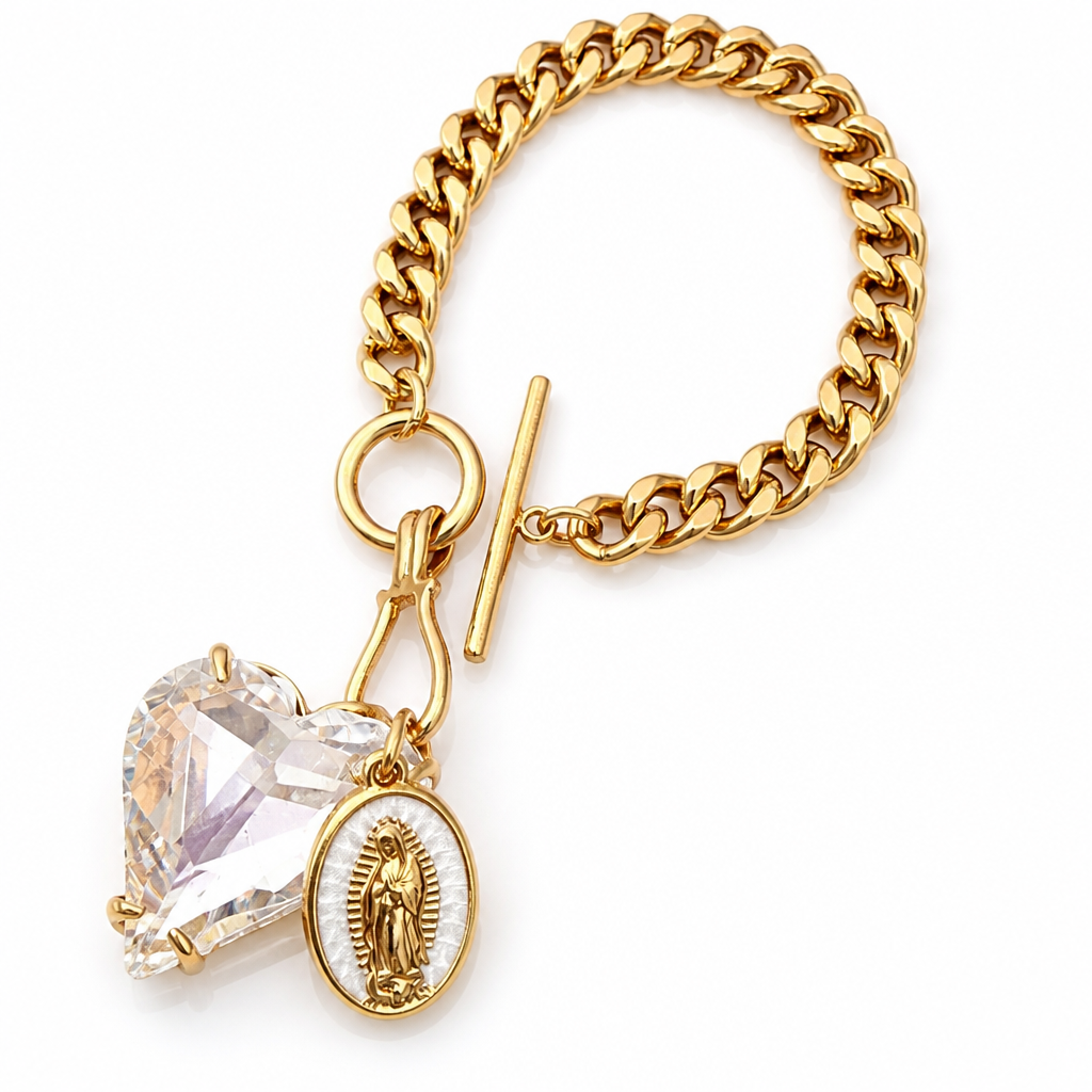 EXVOTOBYNATGAP - BRACELET CHAINE DORÉE AVEC CHARMS COEUR