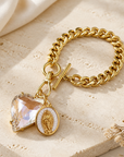 EXVOTOBYNATGAP - BRACELET CHAINE DORÉE AVEC CHARMS COEUR