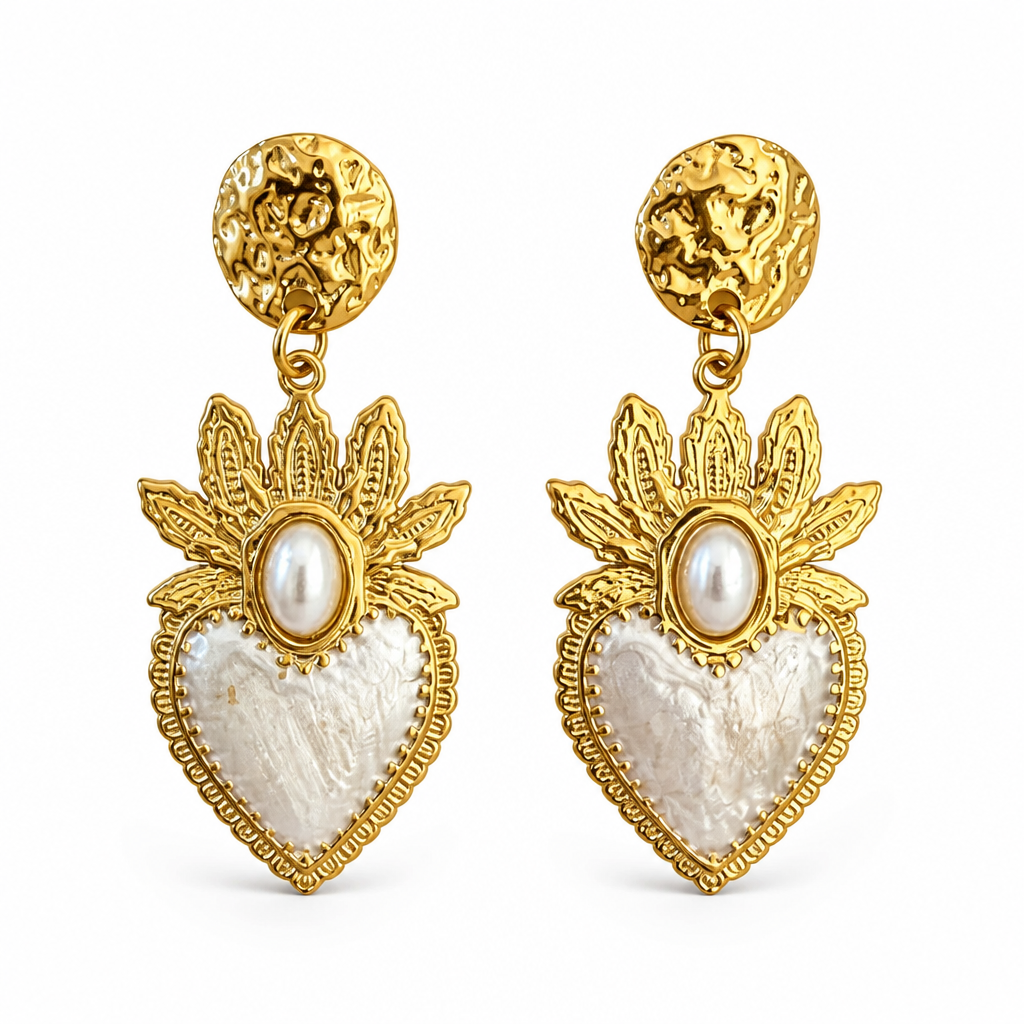 EXVOTOBYNATBYGAP - BOUCLES D'OREILLES DORÉES - EX VOTO - 4 couleurs