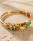 GAS BIJOUX - BRACELET SAINT GERMAIN DORÉE - AMAZONITE ET CORNALINE