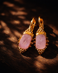 GAS BIJOUX - BOUCLES D'OREILLES SERTI TALISMAN DOREES - AMETHYSTE
