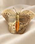 GAS BIJOUX - BROCHE PAPILLON TRES GRAND MODELE - DORÉE