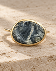 GAS BIJOUX - BAGUE AURA DORÉE PETIT MODÈLE - VESSONITE - AJUSTABLE