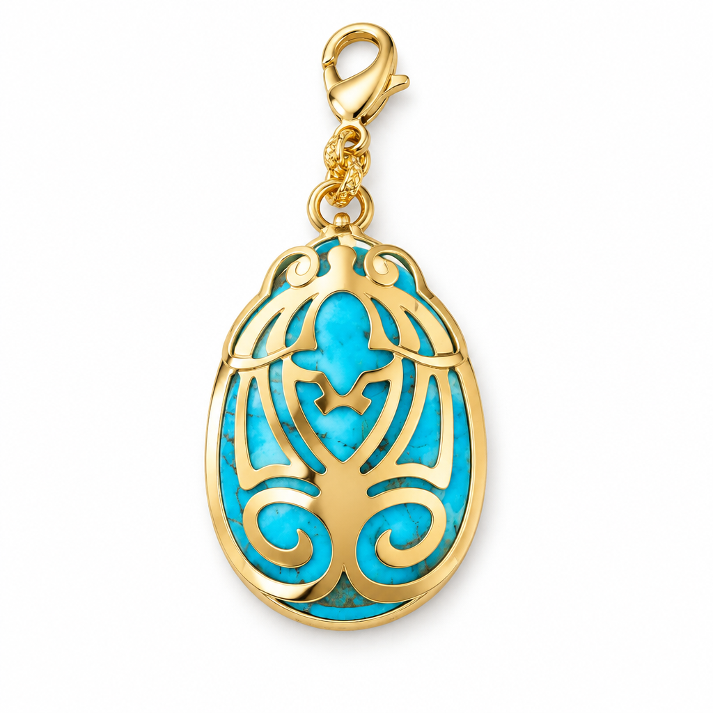 GAS BIJOUX - CHARMS UNIQUE DORÉ - SCARABEE TURQUOISE