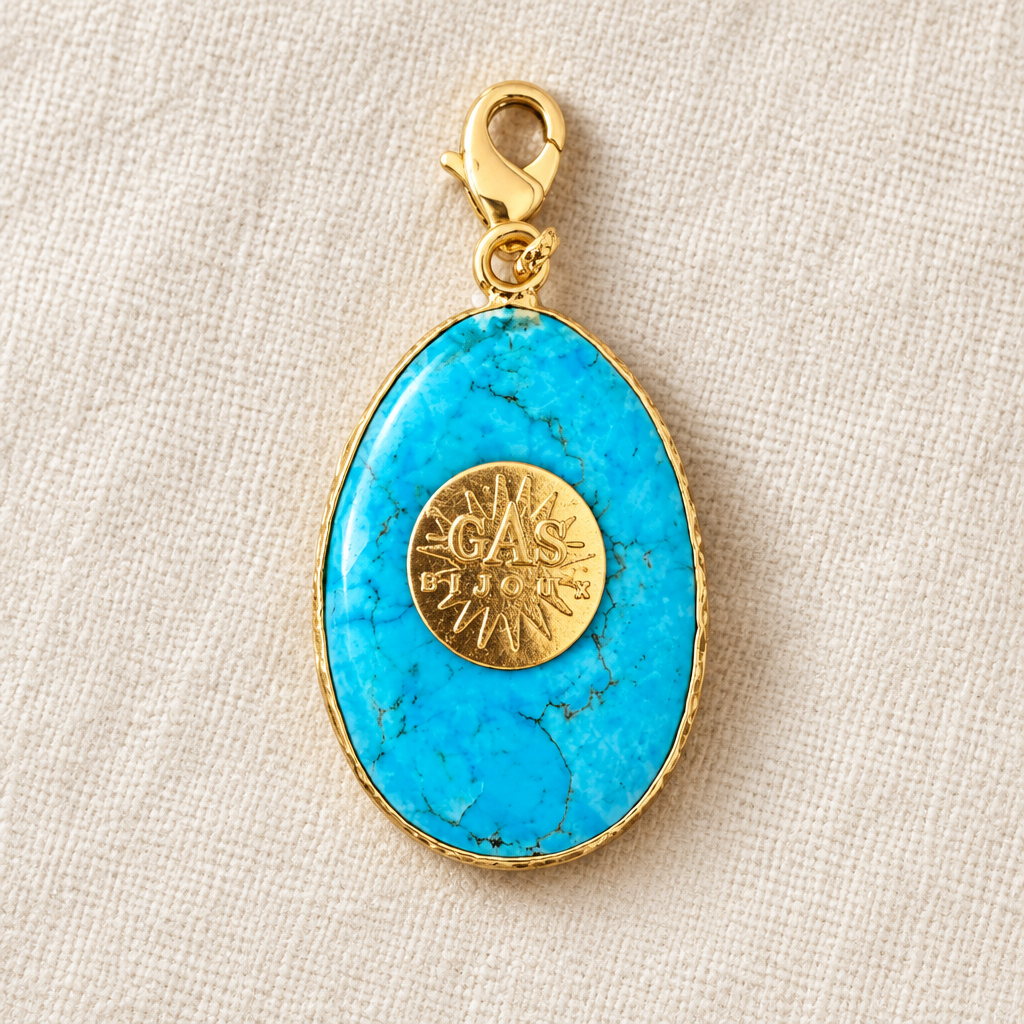 GAS BIJOUX - CHARMS UNIQUE DORÉ - SCARABEE TURQUOISE