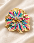 GAS BIJOUX - BROCHE PENSÉE DORÉE - TONS DE ROSE, BLEU ET VERT