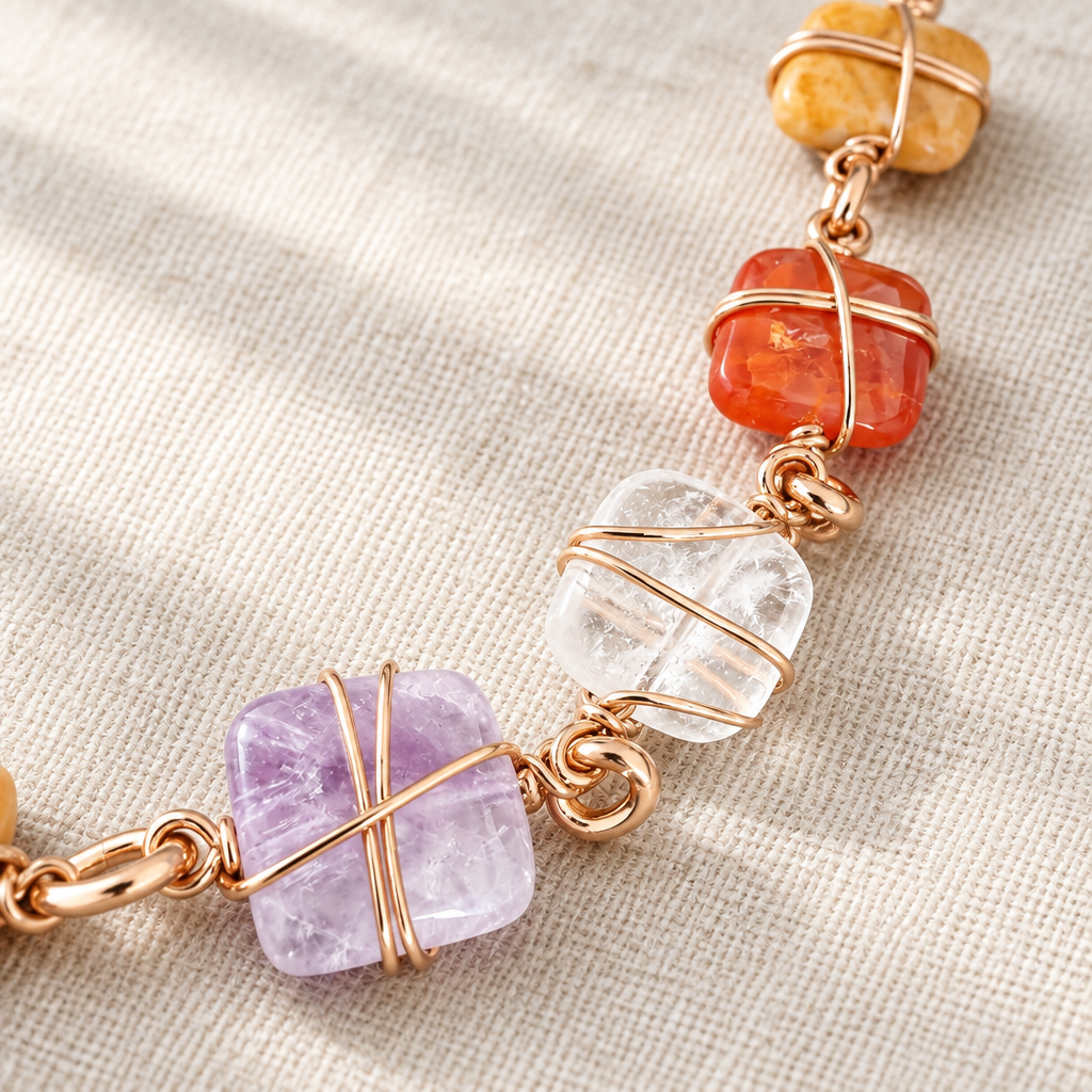 GAS BIJOUX - COLLIER RAINBOW SQUARE MULTICOLORE - NEW COLOR