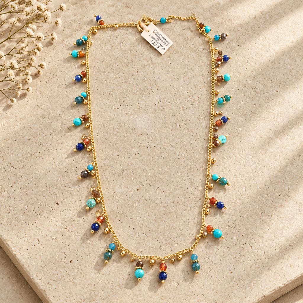 GAS BIJOUX - COLLIER TANGERINE DORÉE - MULTICOLORE
