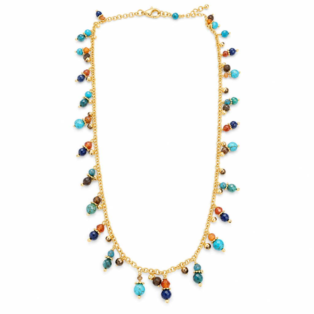 GAS BIJOUX - COLLIER TANGERINE DORÉE - MULTICOLORE