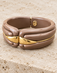 GAS BIJOUX - BRACELET ECUME METAL DORÉ - ACÉTATE MARRON