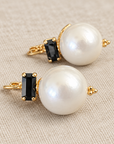 GAS BIJOUX - BOUCLES D'OREILLES DECALCIA DORÉES - BLANCHES CRISTAUX NOIRS