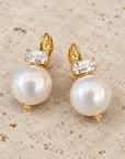 GAS BIJOUX - BOUCLES D'OREILLES DECALCIA DORÉES - BLANCHE CRISTAL BLANC