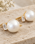 GAS BIJOUX - BOUCLES D'OREILLES DECALCIA DORÉES - BLANCHE CRISTAL BLANC