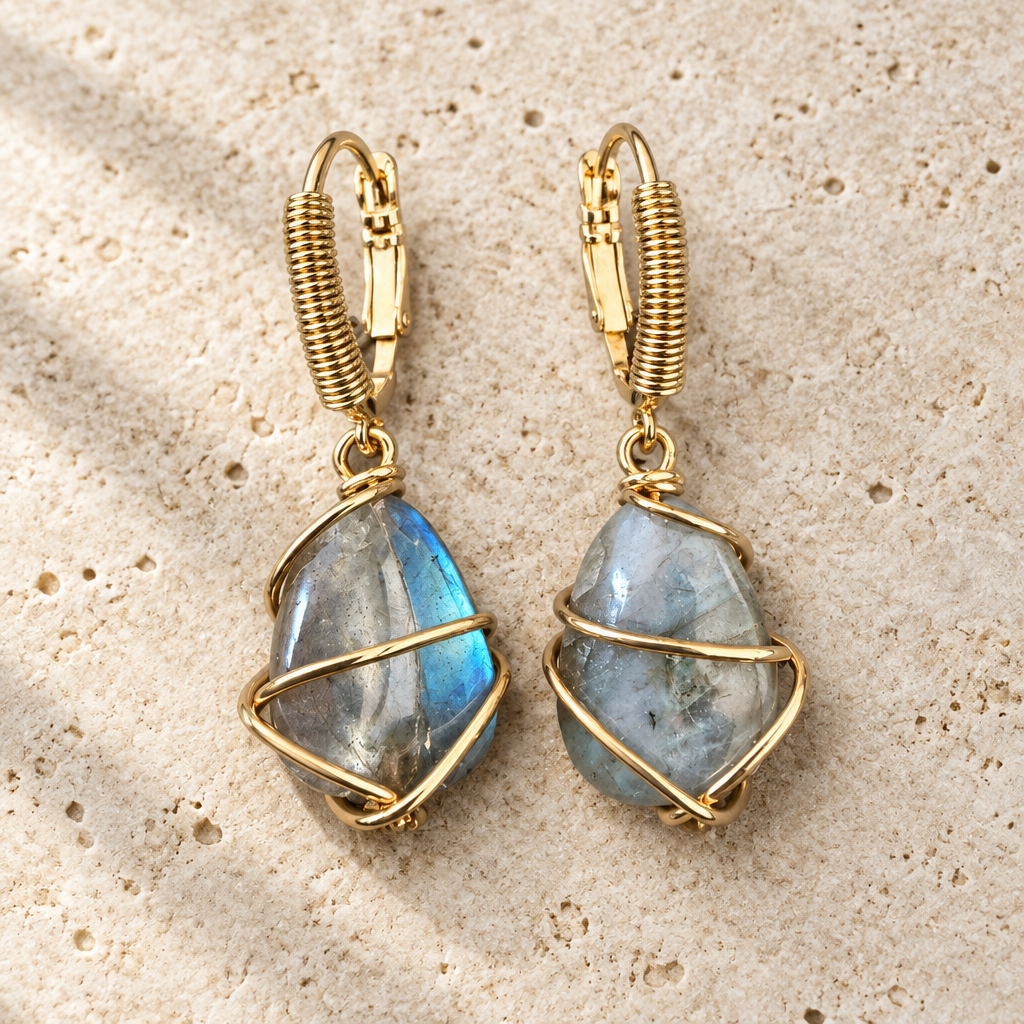 GAS BIJOUX - BOUCLES D'OREILLES TAO RAINBOW - LABRADORITE