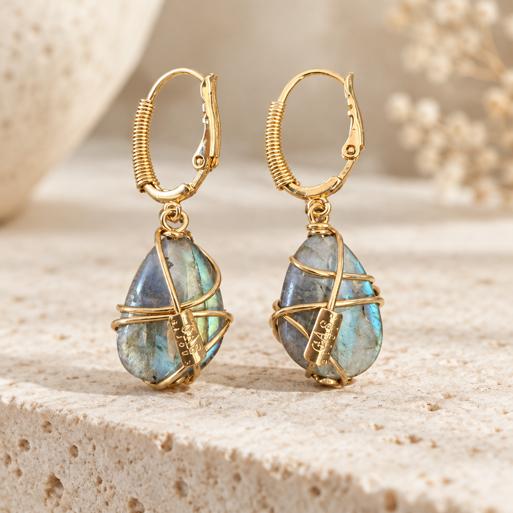 GAS BIJOUX - BOUCLES D'OREILLES TAO RAINBOW - LABRADORITE
