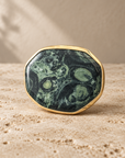 GAS BIJOUX - BAGUE AURA DORÉE GRAND MODELE - VESSONITE