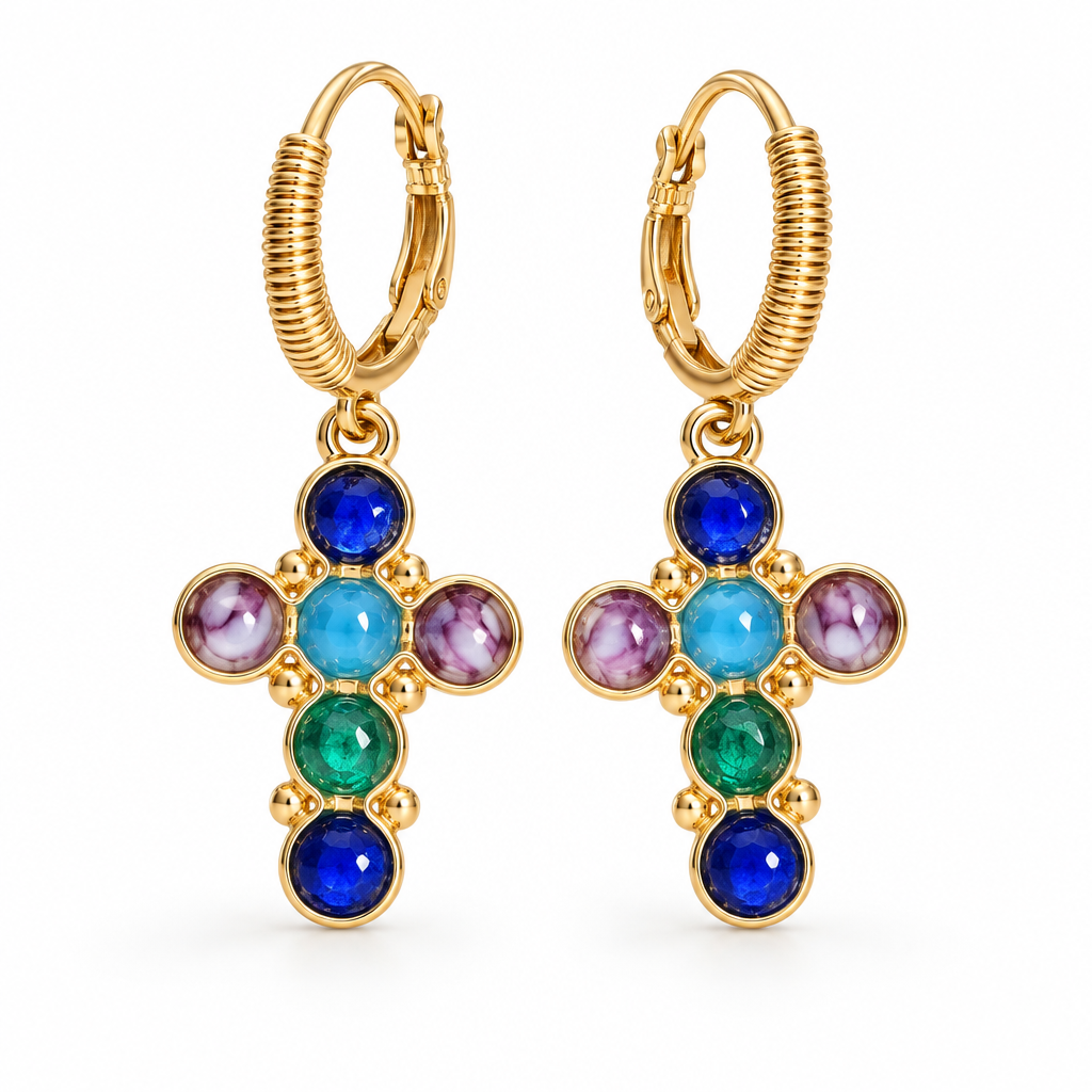 GAS BIJOUX - BOUCLES D'OREILLES TAO CRUZITA DORÉES - NEW COLOR