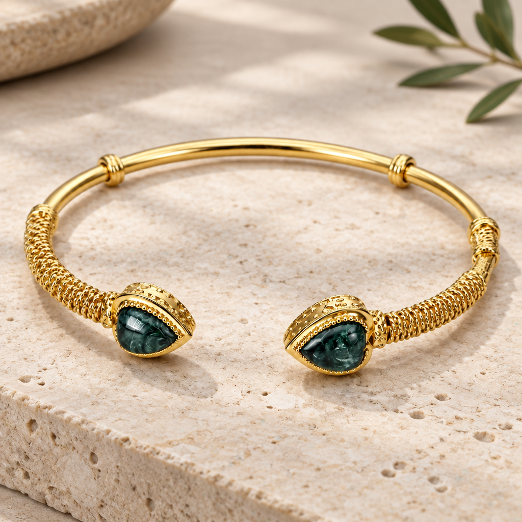 GAS BIJOUX - BRACELET DUALITY AMORE DORÉ - VESSONITE