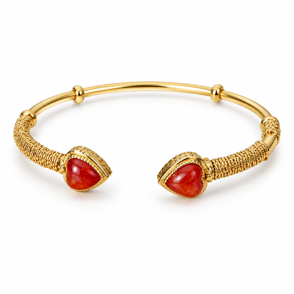 GAS BIJOUX - BRACLET DUALITY AMORE DORÉ - CORNALINE