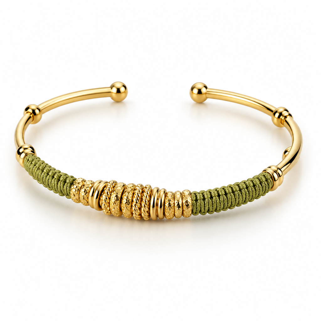GAS BIJOUX - BRACELET ZIZANIE DORÉ - VERT