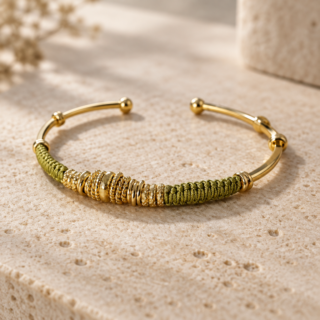 GAS BIJOUX - BRACELET ZIZANIE DORÉ - VERT