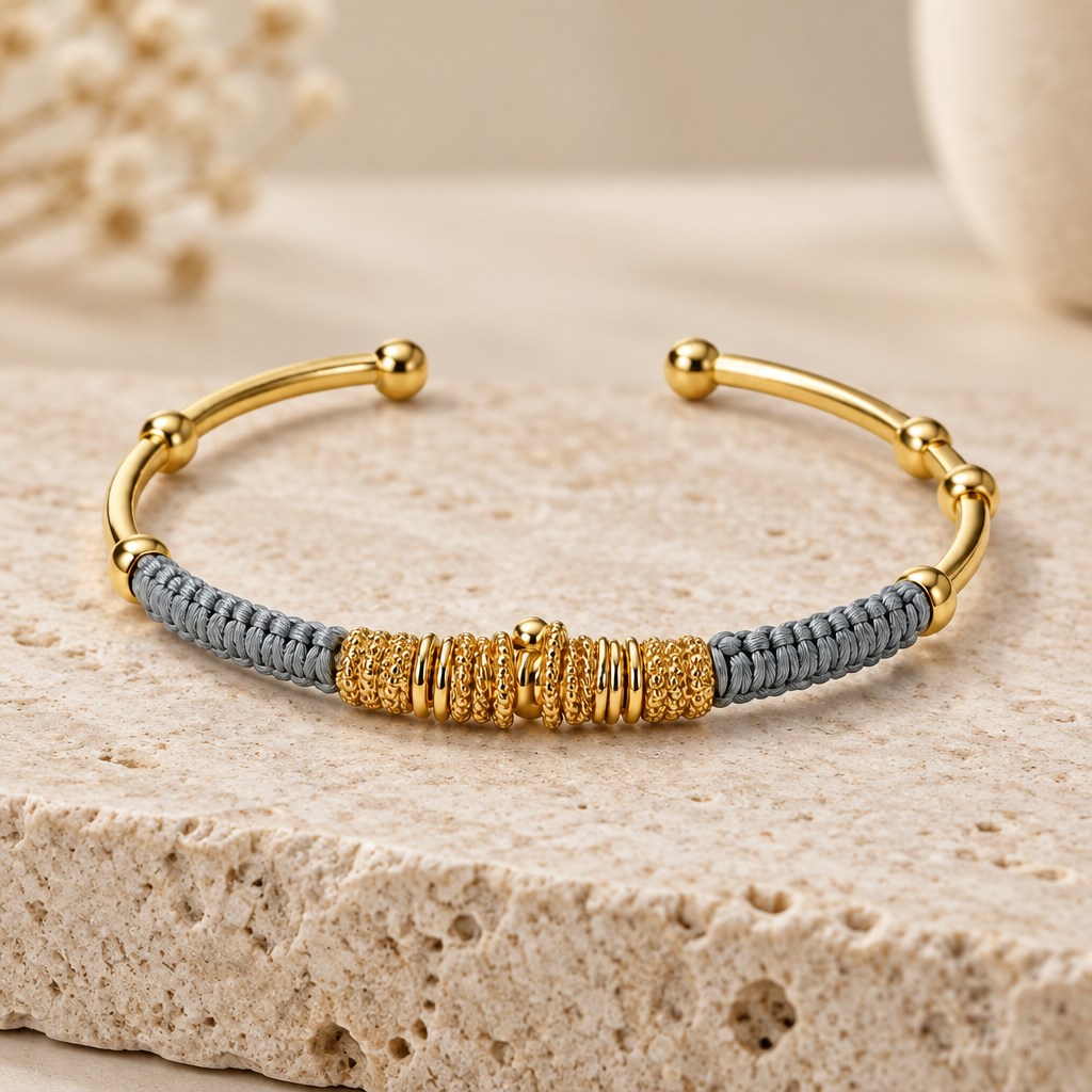 GAS BIJOUX - BRACELET ZIZANIE DORÉ - GRIS