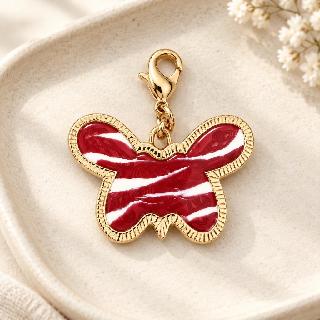 GAS BIJOUX - CHARM'S PAPILLON DORÉ ÉMAILLÉ