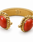 GAS BIJOUX - BRACELET AMARANTE DOUBLE DORÉ - JASPE ROUGE