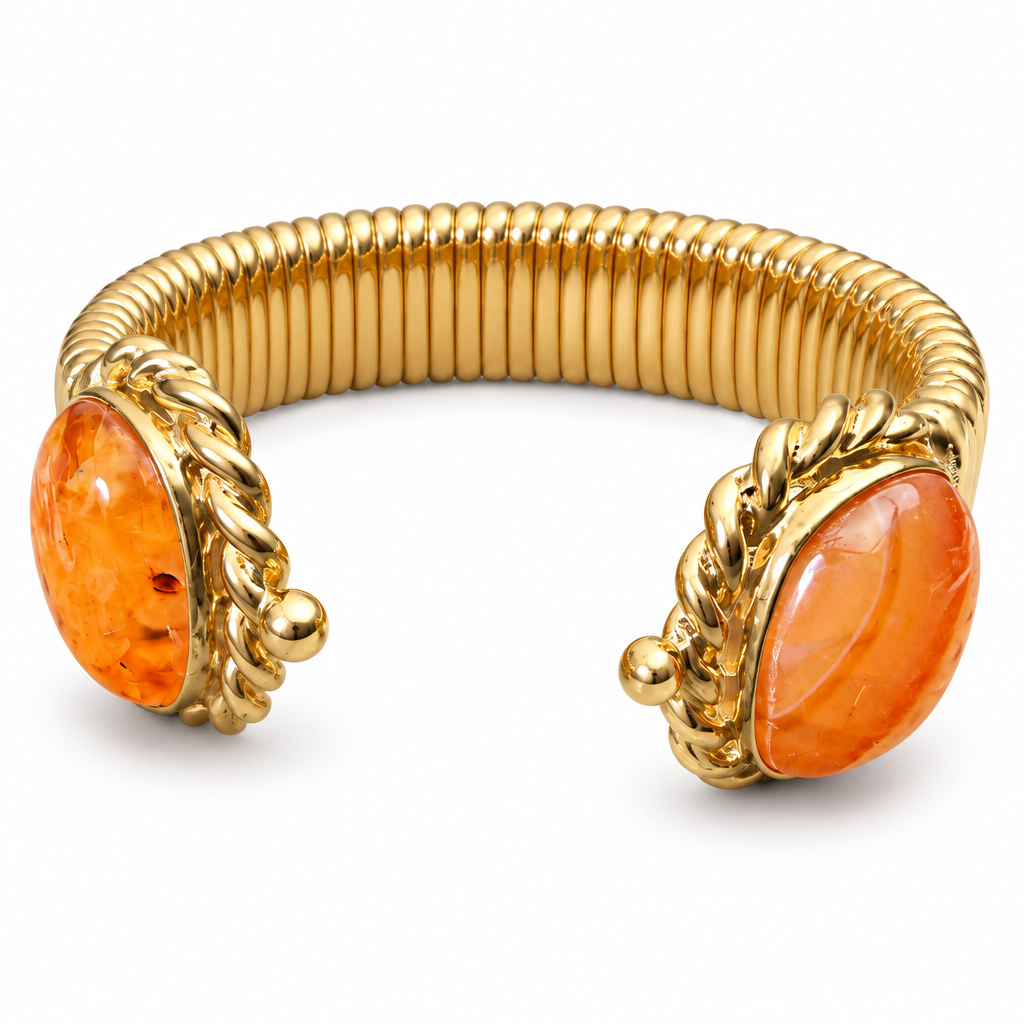 GAS BIJOUX - BRACELET AMARANTE DOUBLE DORÉ - CORNALINE